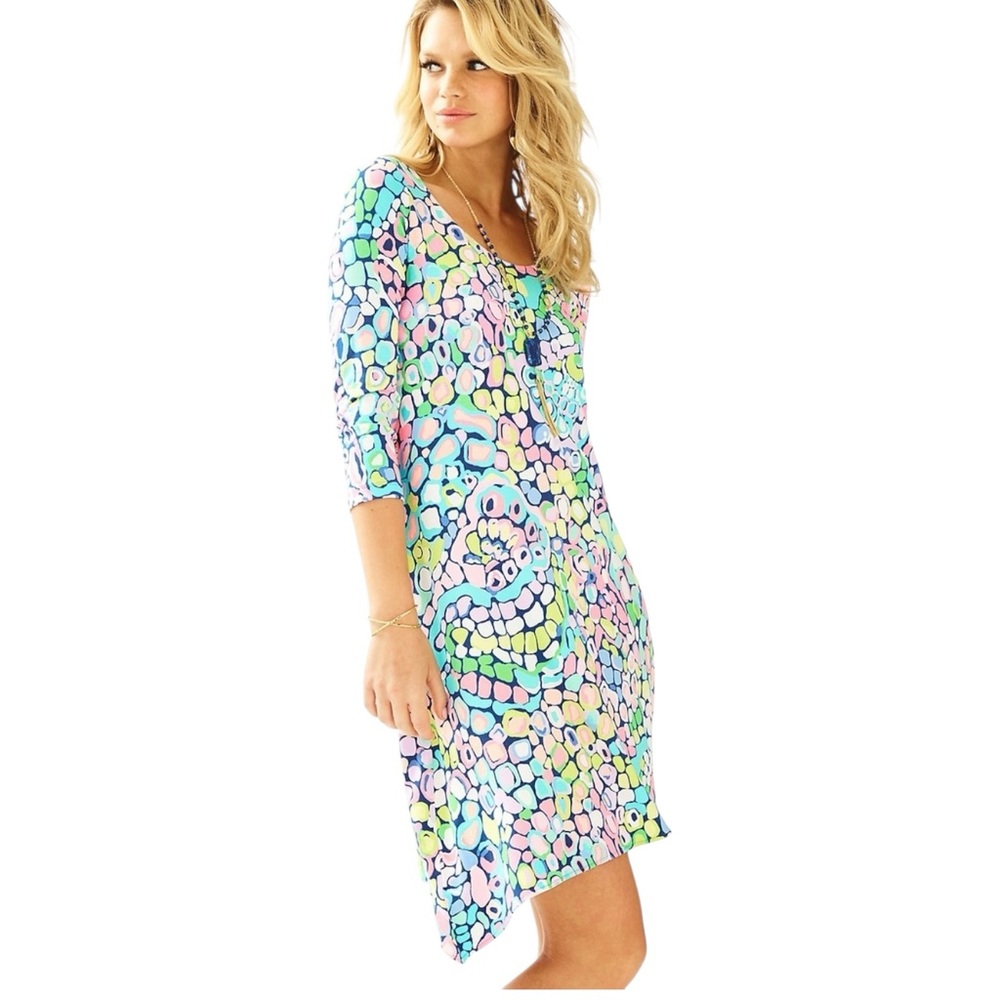 Lilly Pulitzer Ariana Asymmetrical Swing Dress in Multi Gypsy Jungle Sz S - Picture 2 of 14